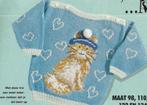 Poes met hartjes trui breipatroon, Ophalen of Verzenden, Zo goed als nieuw, Breien, Patroon of Boek