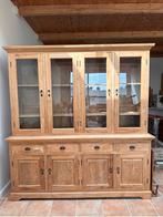 Massief teak buffetkast / vitrinekast – 210220x54 cm, Huis en Inrichting, Kasten | Buffetkasten, Ophalen, Zo goed als nieuw, 50 tot 75 cm