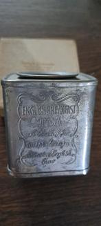 Verzilverd blik vintage english breakfast tea, Ophalen of Verzenden, Gebruikt, Thee, Overige merken