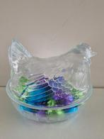 Vintage glazen kip op nest., Diversen, Pasen, Ophalen of Verzenden