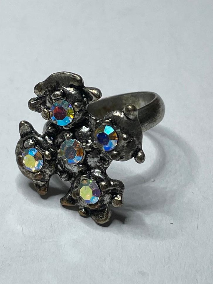 Vintage ring met aurora borealis, Sieraden, Tassen en Uiterlijk, Antieke sieraden, Ring, Overige materialen, Ophalen