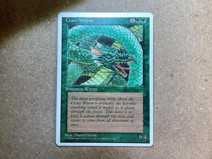 1x Craw Wurm (Good), Hobby en Vrije tijd, Verzamelkaartspellen | Magic the Gathering, Gebruikt, Losse kaart, Ophalen of Verzenden