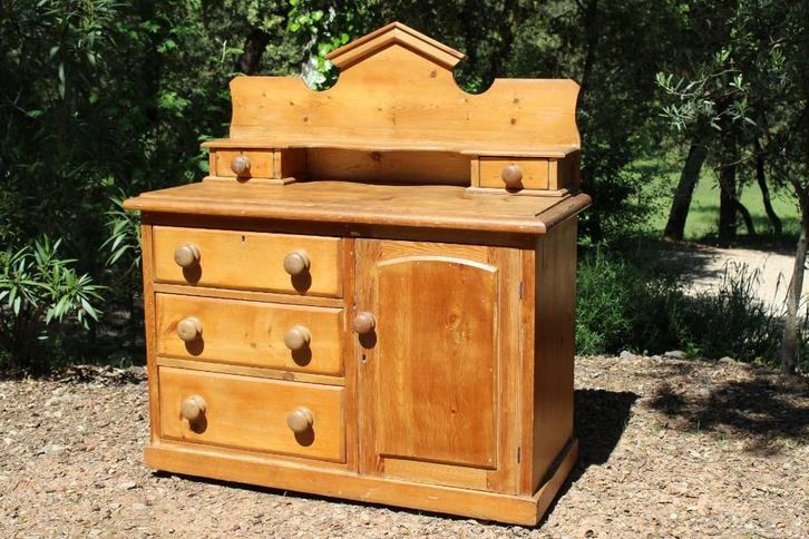 Brocante - Provençaals buffetkastje / wandkastje!, Huis en Inrichting, Kasten | Wandmeubels, Gebruikt, 100 tot 150 cm, Minder dan 150 cm