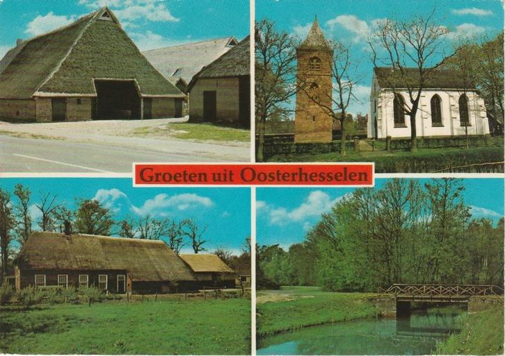 OOSTERHESSELEN Boerderijen Kerk Vaart Groeten, Verzamelen, Ansichtkaarten | Nederland, Gelopen, Drenthe, 1960 tot 1980, Verzenden