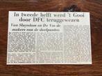 Voetbal krantenartikel ‘t Gooi DFC september 1961, Ophalen of Verzenden, Gebruikt