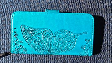 Leren telefoonhoesje voor iPhone 12, turquoise  beschikbaar voor biedingen