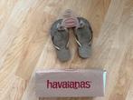Havaianas meisjes slippers flip-flops mt 25/26 beige glitter, Gebruikt, Meisje, Overige typen, Ophalen of Verzenden