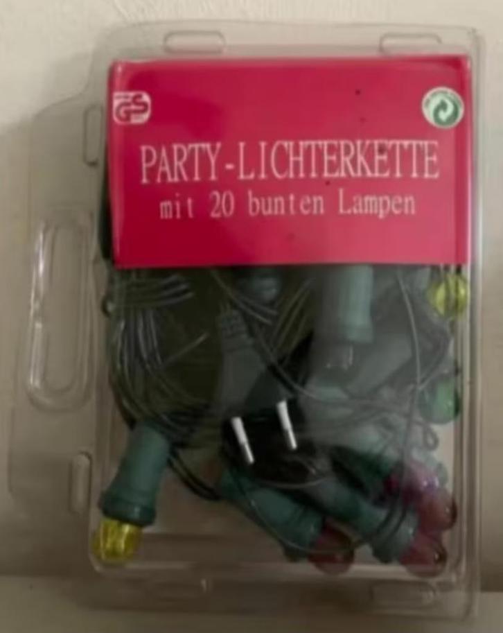 Party lampjes, lichtketting met 20 gekleurde lampjes; 7,5 m, Tuin en Terras, Buitenverlichting, Nieuw, Ophalen of Verzenden