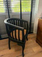 Zwarte stoel met rotan, Huis en Inrichting, Stoelen, Ophalen of Verzenden, Zo goed als nieuw, Zwart, Eén