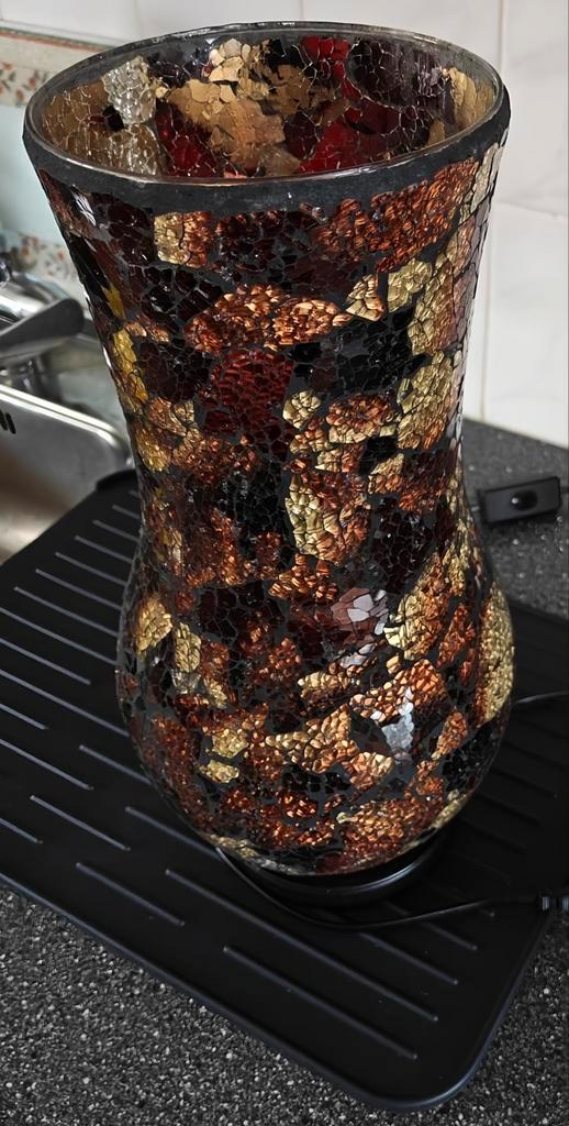 T. K.A. Een Tafellamp van gekleurd glas. Helemaal gaaf., Huis en Inrichting, Lampen | Tafellampen, Zo goed als nieuw, Minder dan 50 cm