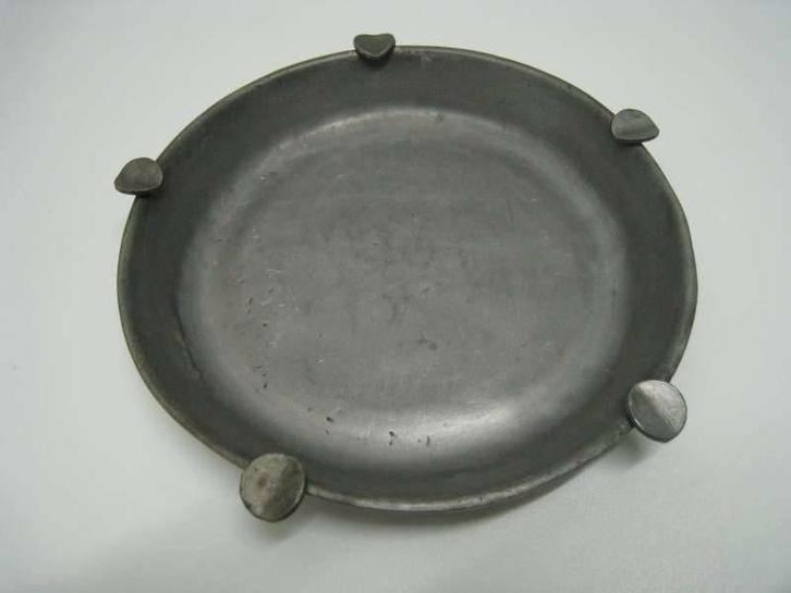 Asbak in tin, 552 gr, diameter 20,5cm x H 3 cm, Antiek en Kunst, Antiek | Tin, Ophalen of Verzenden
