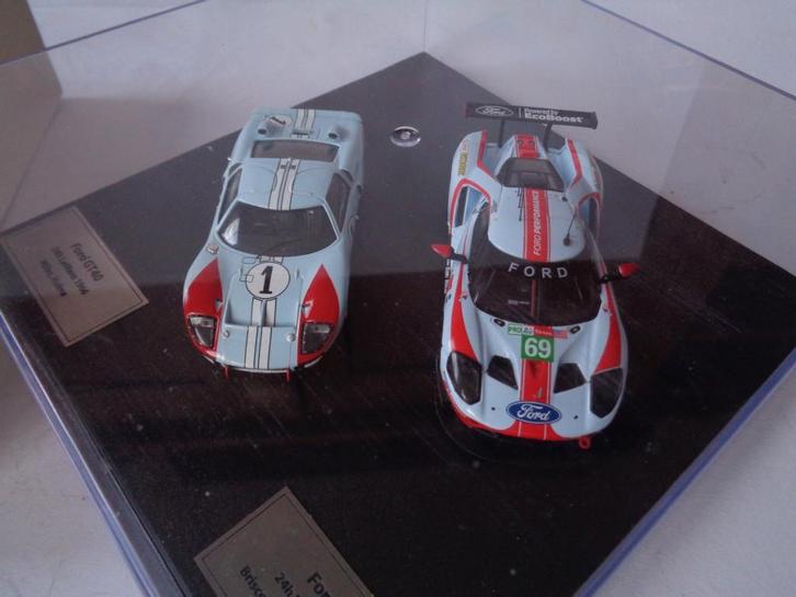 IXO Ford GT40 24h Le Mans 1966 en Ford GT 24h Le Mans 2019, Hobby en Vrije tijd, Modelauto's | 1:43, Zo goed als nieuw, Auto, Overige merken