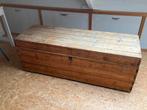 Grote oude houten kist / vintage brocante sleets industrieel, Ophalen, Minder dan 50 cm, Gebruikt, 100 tot 150 cm