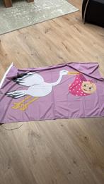 Geboortevlag Meisje Roze 100x150 cm voor vlaggenstok, Kinderen en Baby's, Ophalen of Verzenden, Zo goed als nieuw, Geboortebord