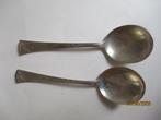 Art Deco verzilverde lepels 2 stuks, 18 cm. lang, Ophalen of Verzenden