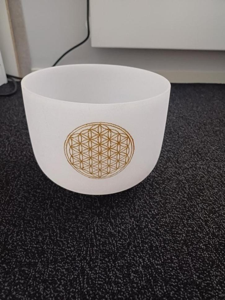 Kristallen klankschaal flower of life, Muziek en Instrumenten, Percussie, Zo goed als nieuw, Overige soorten, Ophalen