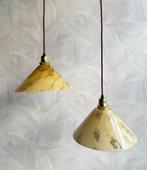 Vintage art deco gemarmerd glazen hanglampen,, Huis en Inrichting, Lampen | Hanglampen, Ophalen of Verzenden