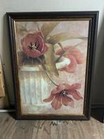 Schilderij vaas met tulpen, Ophalen, Gebruikt, Schilderij, Minder dan 50 cm