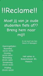 Studentenfietsen Gezocht!, Ophalen, Zo goed als nieuw