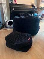Lounge Pug Zitzak + Voetsteun - Zwart, Huis en Inrichting, Ophalen of Verzenden, Zo goed als nieuw, Zwart, Zitzak