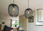 Twee hanglampen 28 cm doorsnee 1,3 meter lang, Ophalen, Zo goed als nieuw, Metaal, Minder dan 50 cm