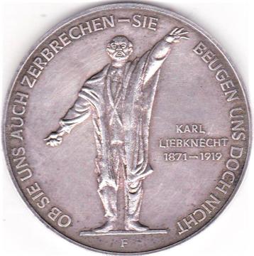 KARL LIEBKNECHT 1871 - 1919 Zilver beschikbaar voor biedingen