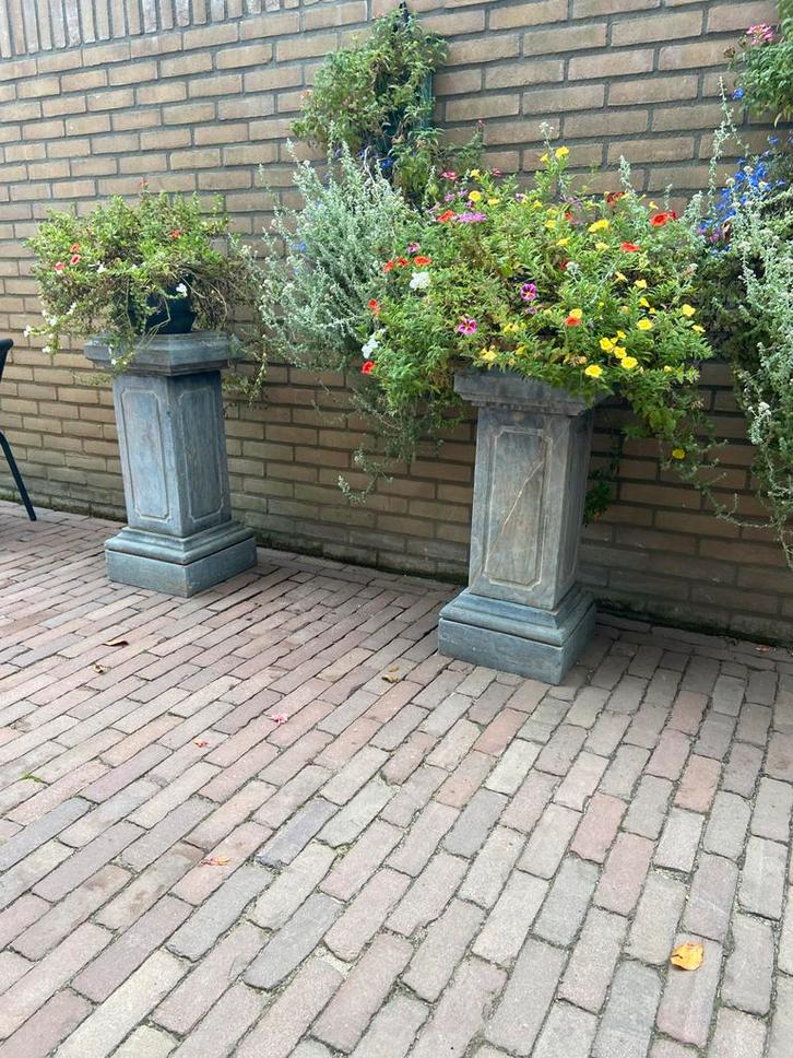 Natuursteen zuilen - 80 cm hoog, Tuin en Terras, Bloempotten, Gebruikt, Steen, Binnen, 70 cm of meer, Ophalen of Verzenden