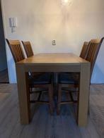 Keuken tafel met 4 stoelen, Ophalen, 100 tot 150 cm, Vierkant, 50 tot 100 cm