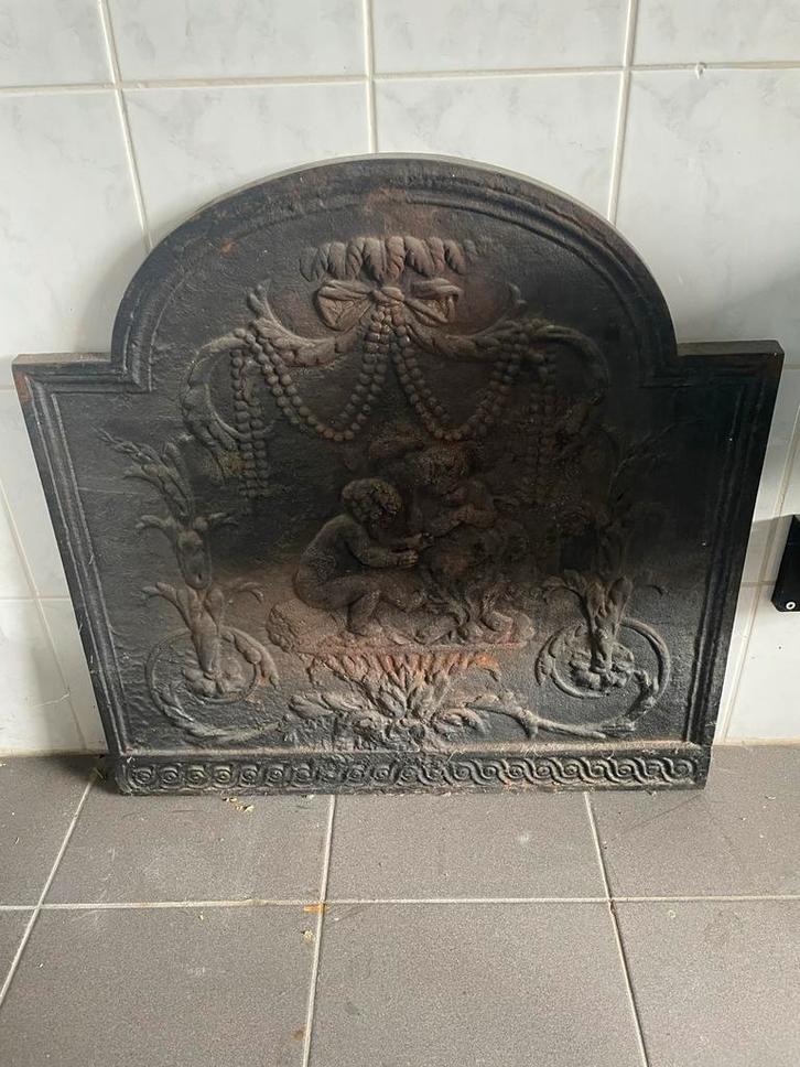 Antieke Haardplaat met Engelen, Antiek en Kunst, Antiek | Overige Antiek, Ophalen