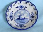 Vintage schaaltje handpainted Delfts blauw molen en tulpjes, Ophalen of Verzenden