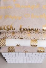 Lap zandkleur met gouden ananas, Nieuw, Ophalen of Verzenden, 30 tot 120 cm, Katoen