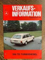 Verkaufsinformation Mercedes-Benz TE station 300TD S123 1979, Nieuw, Ophalen of Verzenden, Mercedes-Benz, Mercedes