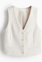HM nieuwe set 48 gilet en rok off white twill, H&M, Wit, Maat 46/48 (XL) of groter, Nieuw