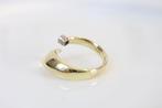 14 Karaat Open Gouden Ring Met Diamanten, Ophalen of Verzenden, Zo goed als nieuw, 17 tot 18, Met edelsteen