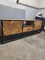Mooie massief mango hout tv meubel met ijzeren frame, Huis en Inrichting, Kasten | Televisiemeubels, Ophalen, 150 tot 200 cm, Zo goed als nieuw