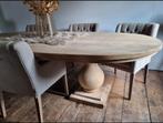 Unieke eiken eettafel, Ophalen, 200 cm of meer, Zo goed als nieuw, Vijf personen of meer