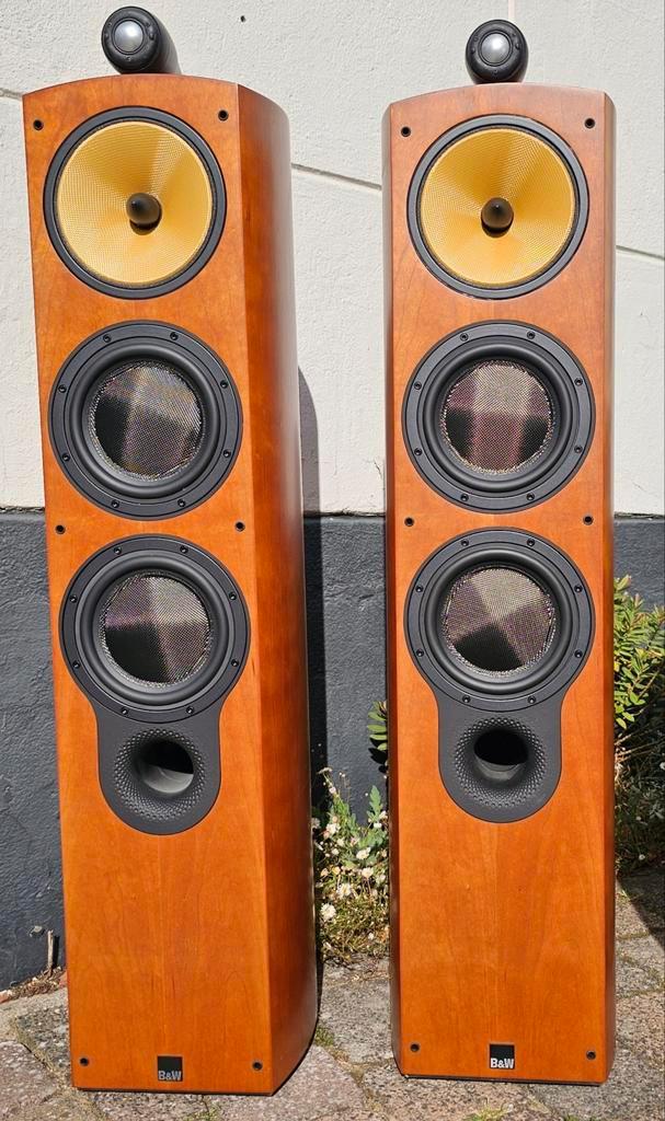 B&W 804S Signature cherrywood Nautilus tweeter, Mundorf, Audio, Tv en Foto, Luidsprekers, Front, Rear of Stereo speakers, 120 watt of meer