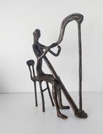 Bronzen sculptuur harpist, Ophalen of Verzenden