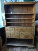 Grote wandkast acaciahout vintage, Huis en Inrichting, Kasten | Dressoirs, Ophalen, Gebruikt, Met lade(s), 25 tot 50 cm