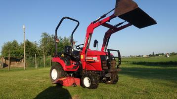 Shibaura SX24 smalspoor trekker met voorlader en maaidek  beschikbaar voor biedingen