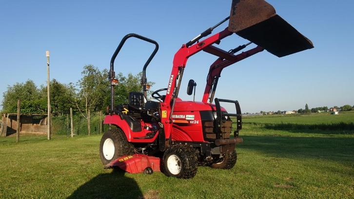 Shibaura SX24 smalspoor trekker met voorlader en maaidek, Zakelijke goederen, Agrarisch | Werktuigen, Overige typen, Ophalen