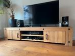 Massief Eiken TV Meubel van Goossens, Ophalen, Gebruikt, Eikenhout, 200 cm of meer