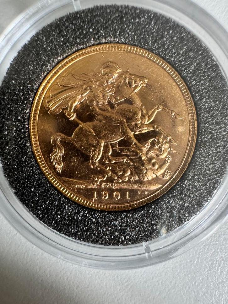 Gouden Sovereign Old Head 1901, Postzegels en Munten, Edelmetalen en Baren, Goud, Ophalen of Verzenden