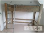 Hoogslaper steigerhout met steigerbuistrap, Hoogslaper, Info@hout-art.nl, Nieuw, Ophalen of Verzenden