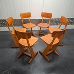 CASALA vintage 6 houten stoelen stoel schoolstoelen zith.45, Ophalen, Gebruikt, Overige kleuren, Vintage design Mid Century jaren 60 70 80 90 schoolstoelen