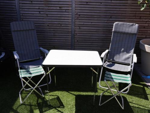 Kampeerstoelen met tafel en extra's, Caravans en Kamperen, Kampeermeubelen, Gebruikt, Campingstoel, Ophalen