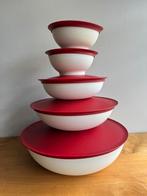 Tupperware Allegra schalenset rood/wit, Ophalen of Verzenden, Zo goed als nieuw, Rood, Schaal