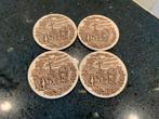 4 Brown English ironstone coasters plate, Ophalen of Verzenden