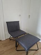 Loungefauteuil met hocker, Huis en Inrichting, Fauteuils, Ophalen, Gebruikt, 75 tot 100 cm, Stof