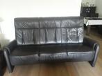 Leren 3 zitsbank, slank model met hoge rug, Huis en Inrichting, Banken | Bankstellen, Ophalen, Gebruikt, Driepersoons, Rechte bank